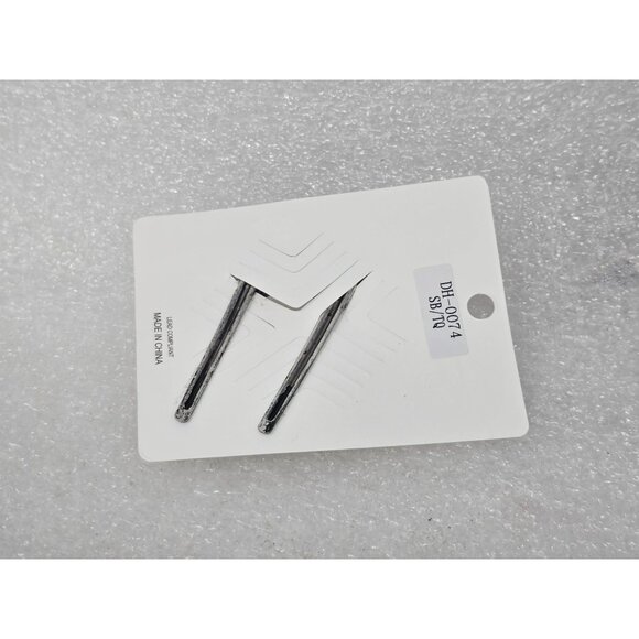 Western Style Silver Tone Hair Pins With Faux Turquoise Stones Bird & Flower - Picture 2 of 2